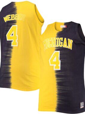 Michigan Wolverines Mitchell & Ness Chris Webber Tie-Dye T-Shirt Jersey XLT NWT